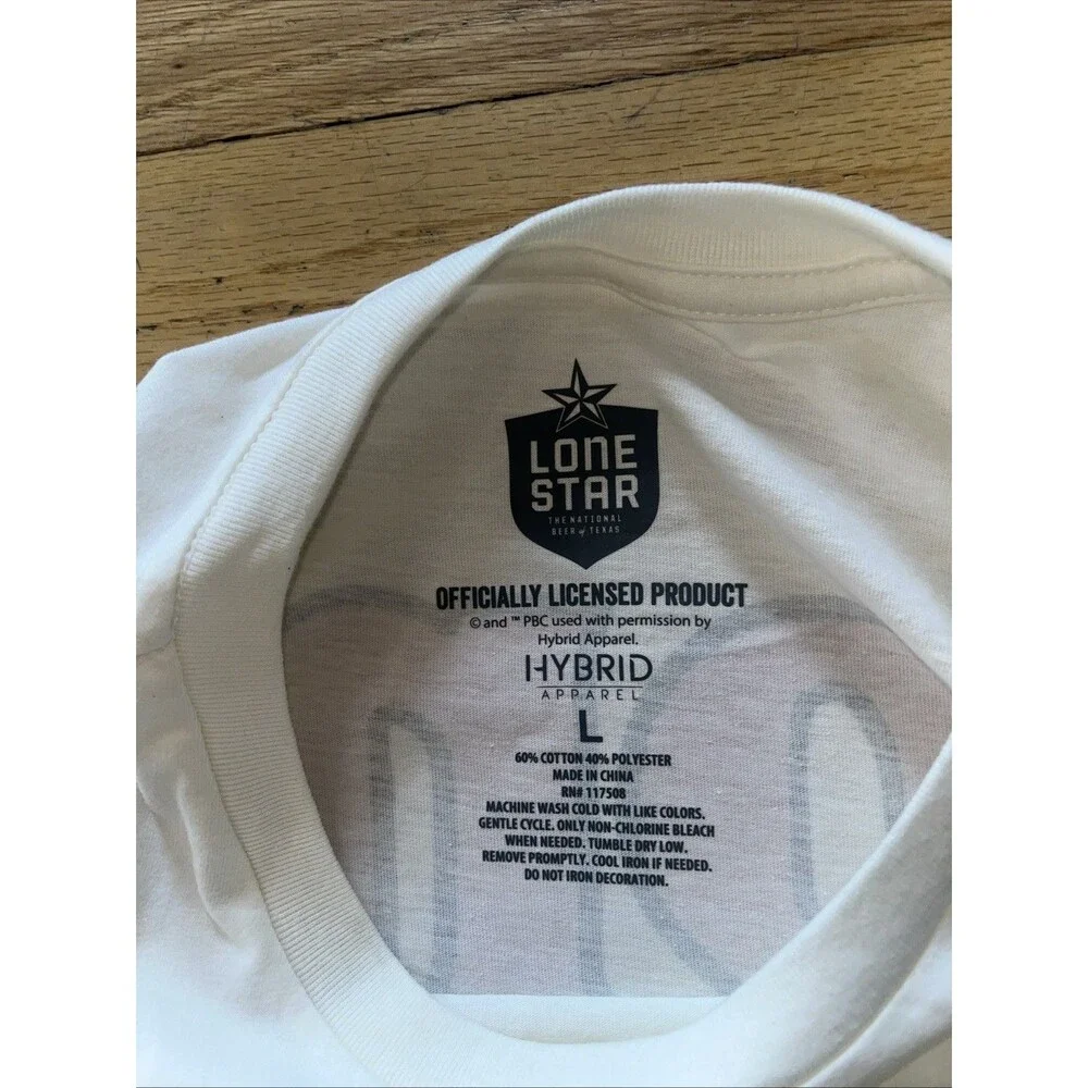 Lone Star Beer T-Shirt Adult Large Whisper White NWT